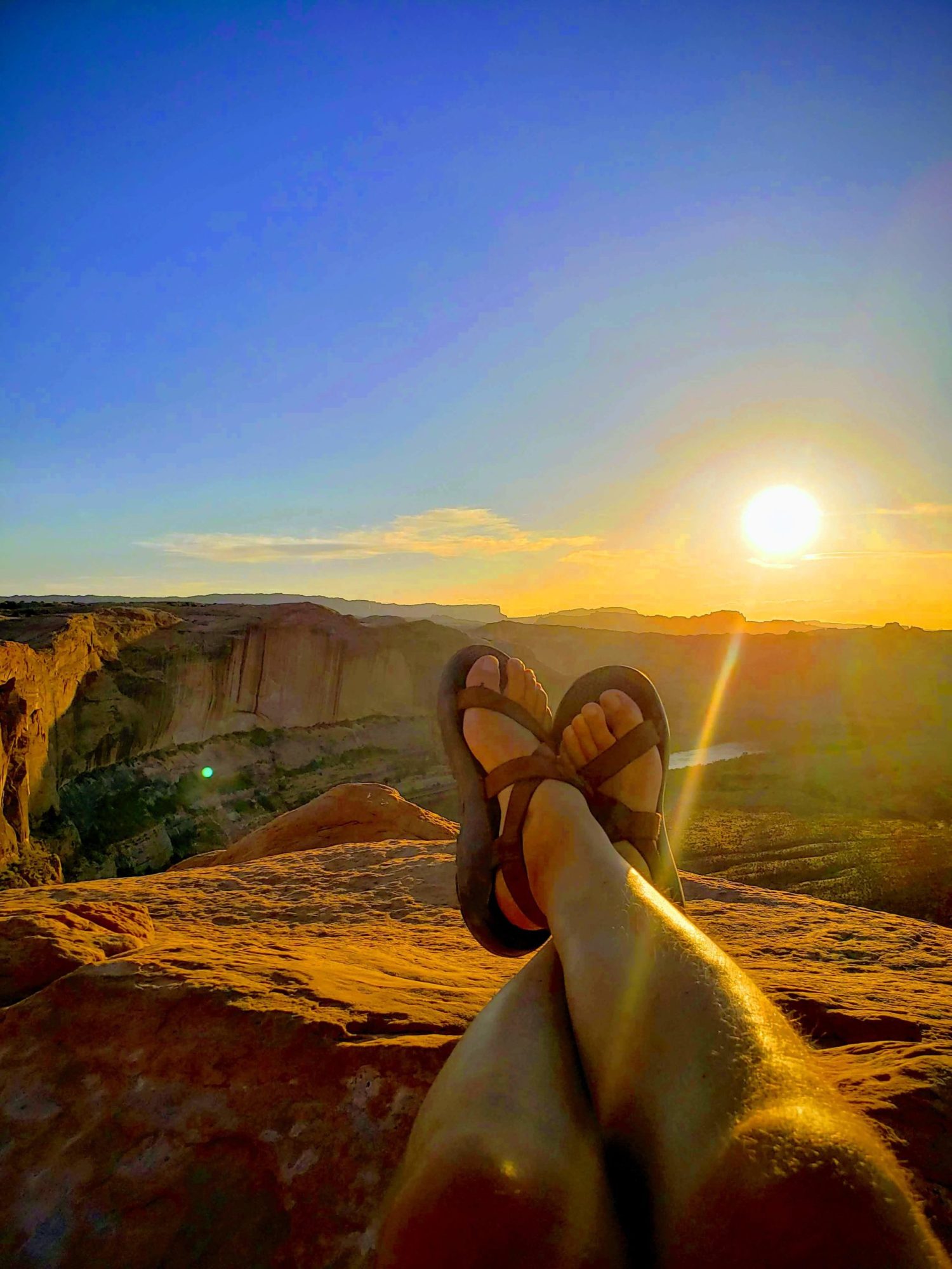 Hells Revenge Sunset and Relaxing a person with a sunset in the background